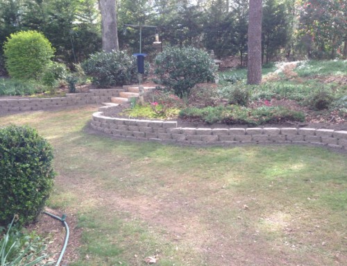 Curved Retaining Wall and Stairs