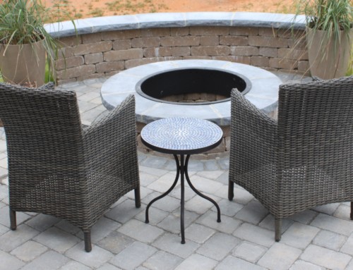 Patio with Fire Pit and Wall